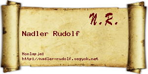 Nadler Rudolf névjegykártya